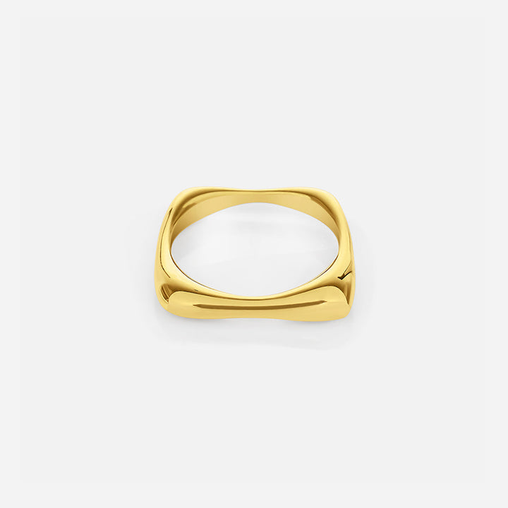 QUADRATISCHER STAPELRING - GOLD