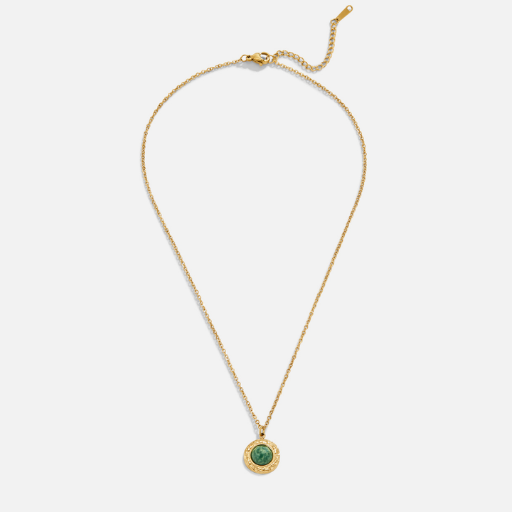 Grünes Aventurin-Münzen-Halsband