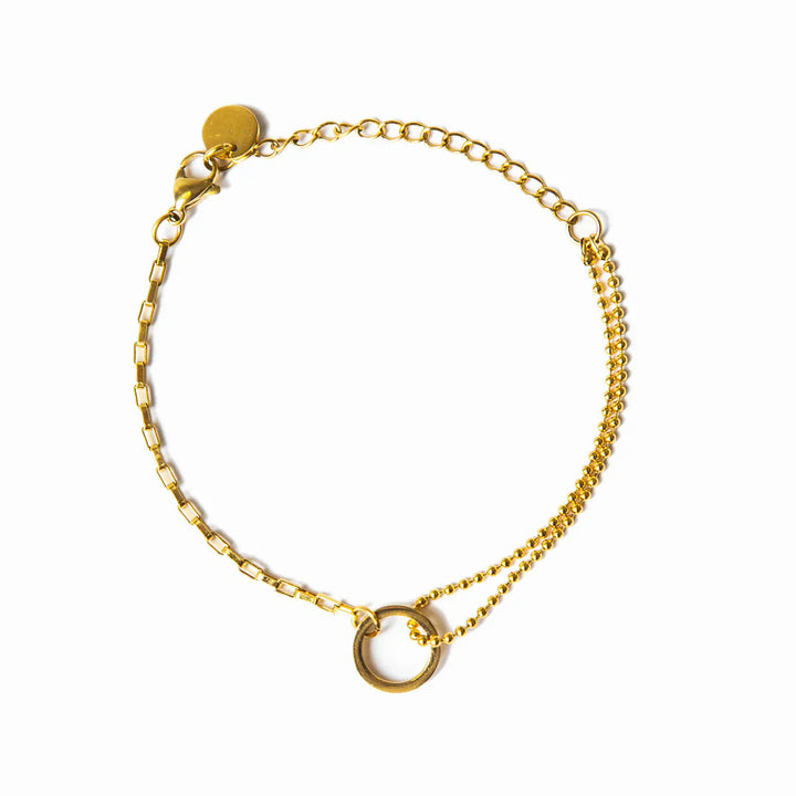 Tennis Box Anhänger Armband - Gold
