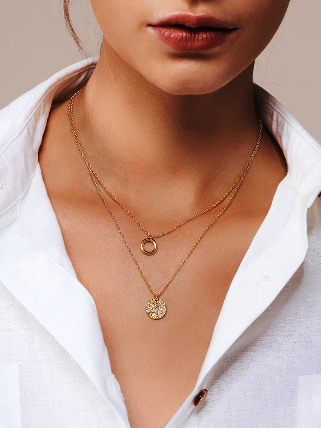 Texturierte Disko-Layer-Halsketten