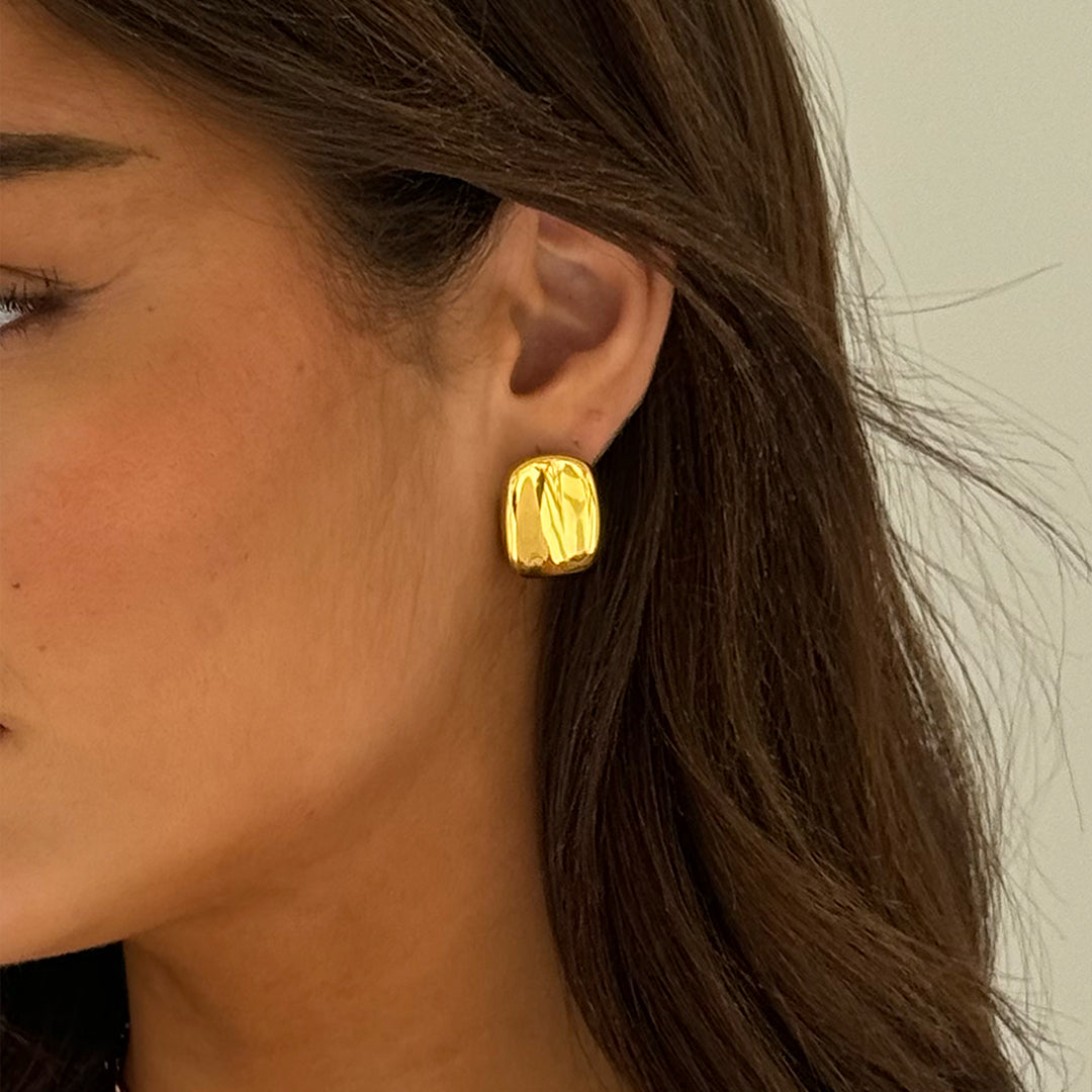 REKTANGULÄRE STUD-Ohrringe GOLD