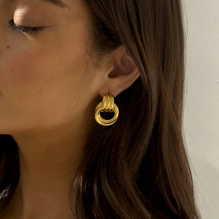 DOPPELKNOTEN OHRRINGE GOLD