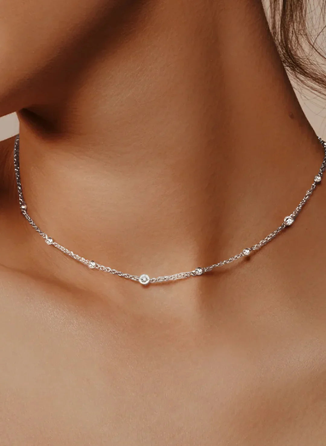 Polaris Moissanit Station Halskette