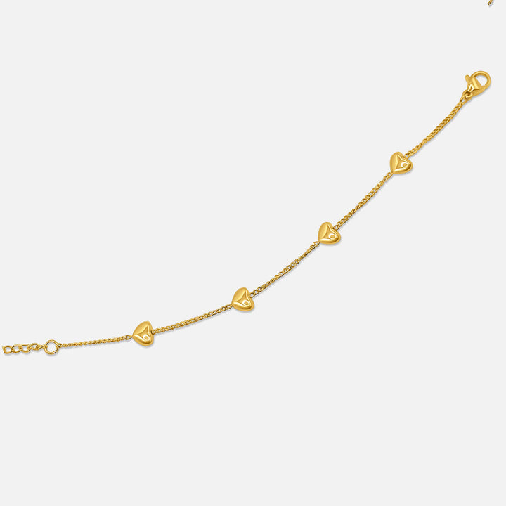 Mini Herzkette Armband - Gold