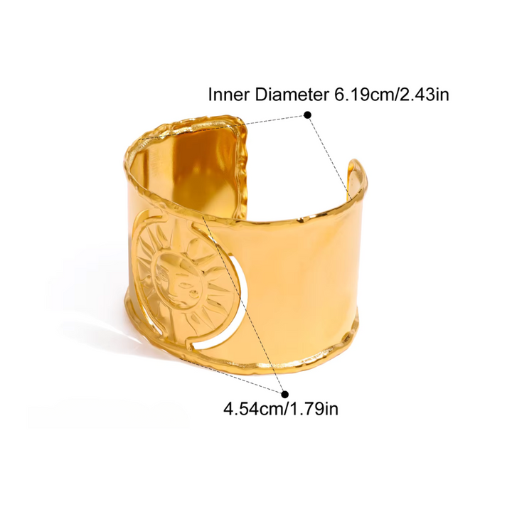 Goldener gehämmerter Luxus-Manschettenknopf