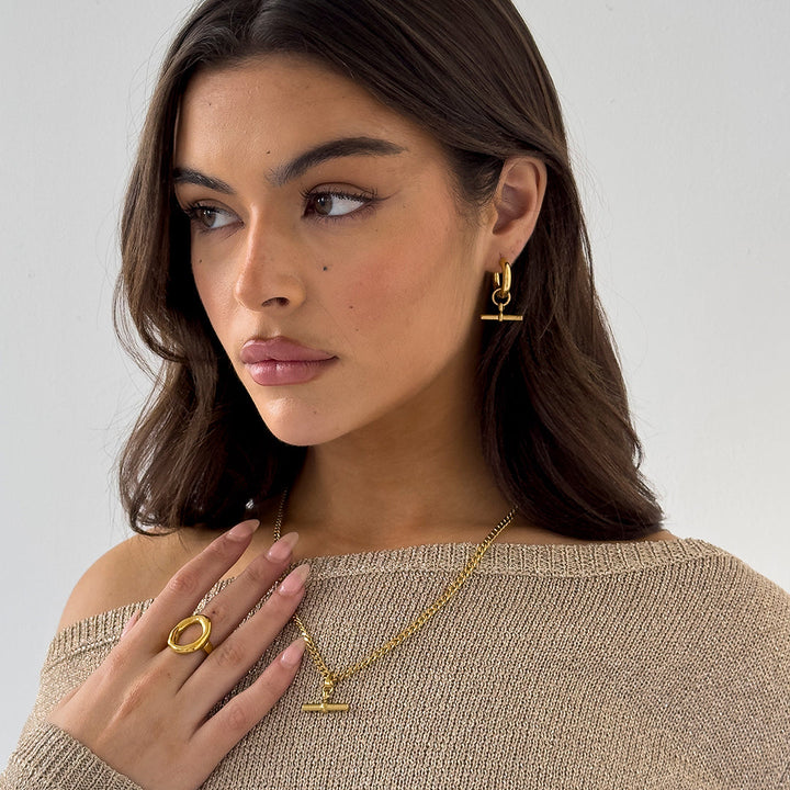 T-BAR HALSKETTE GOLD