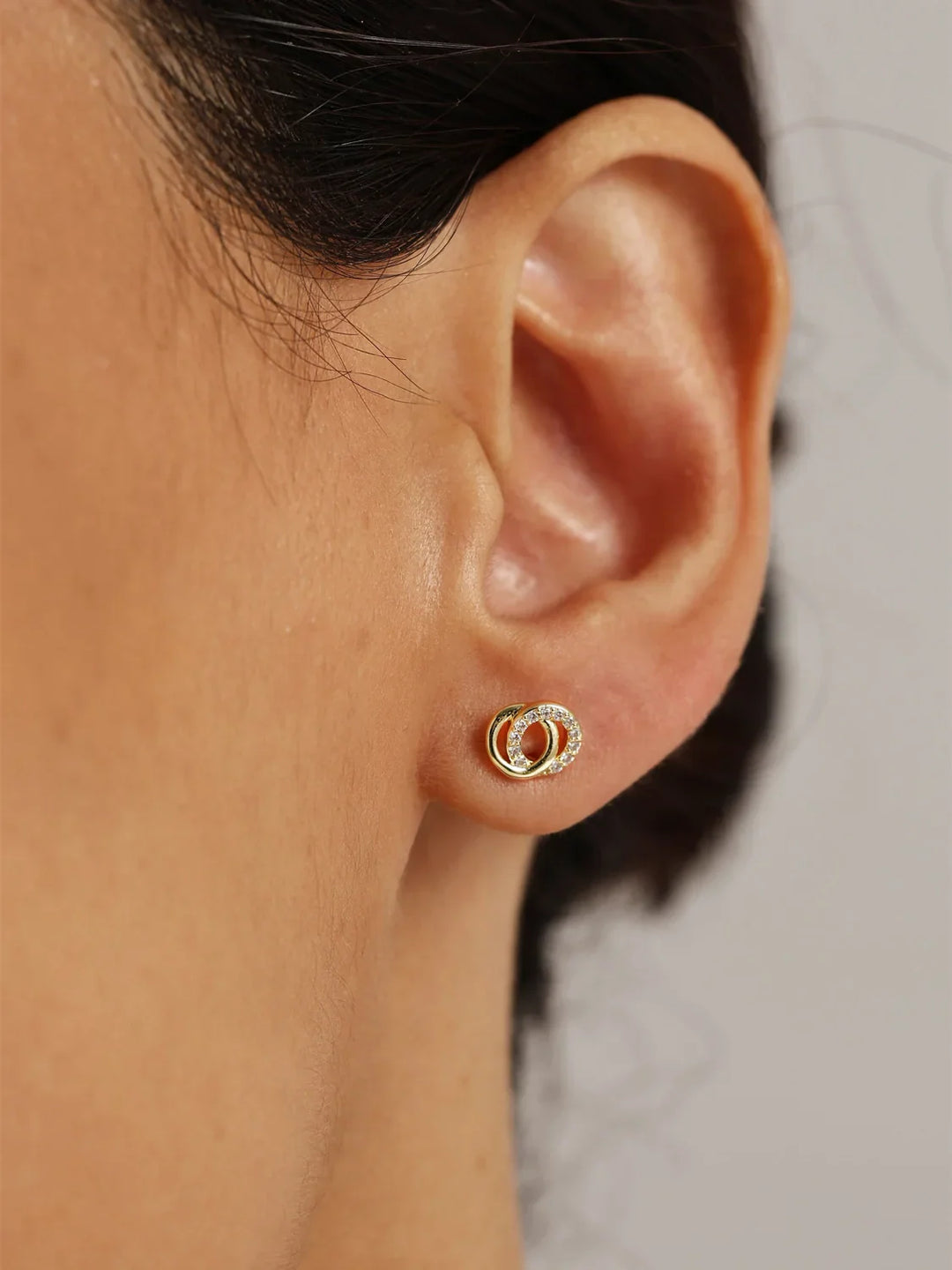 Pave Doppelte Kreis Ohrstecker