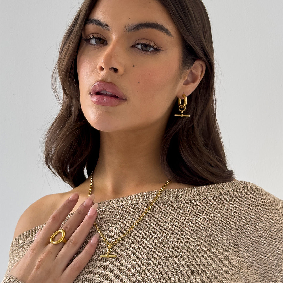 T-BAR HALSKETTE GOLD