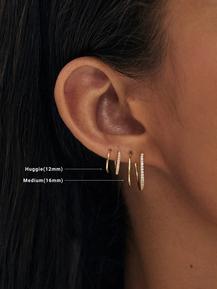 Halb Pave Doppelte Creolen