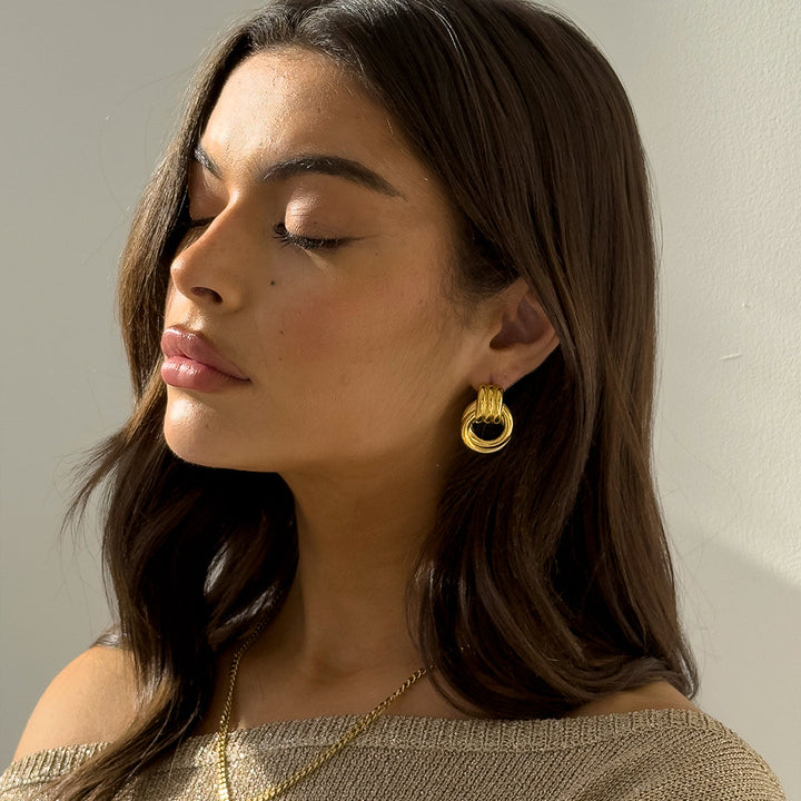 DOPPELKNOTEN OHRRINGE GOLD