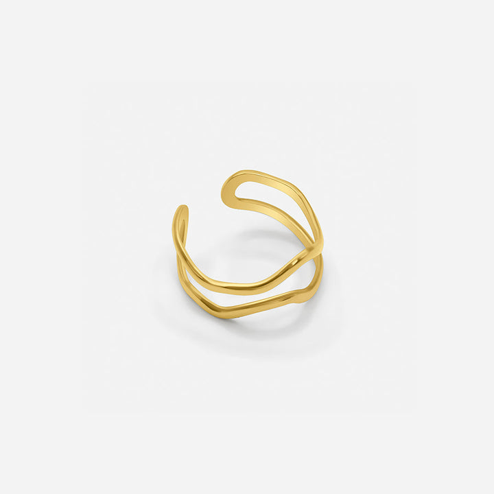 VERSTELLBARE DOPPEL-LAGEN-RING - GOLD
