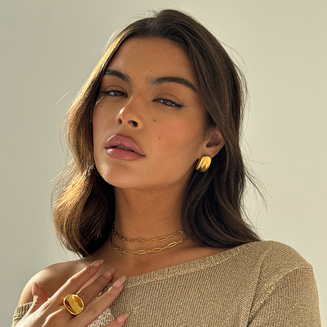 REKTANGULÄRE STUD-Ohrringe GOLD