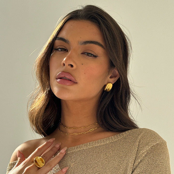 REKTANGULÄRE STUD-Ohrringe GOLD