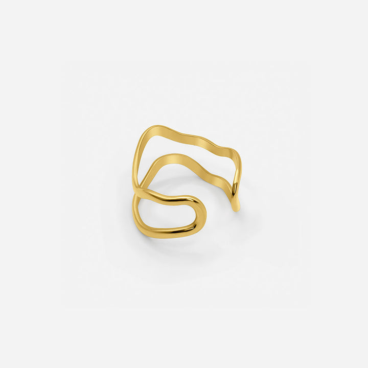 VERSTELLBARE DOPPEL-LAGEN-RING - GOLD