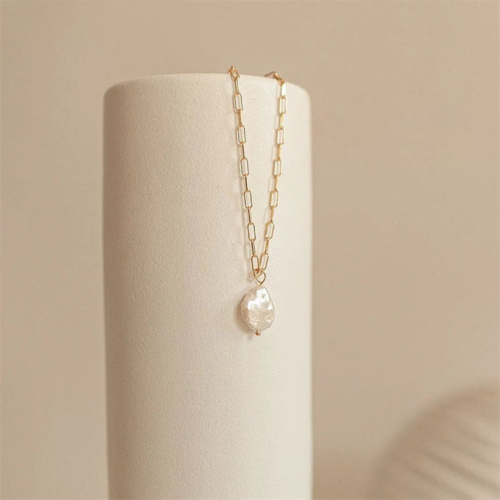 Hanalei Pearl Coin Paperclip Halskette