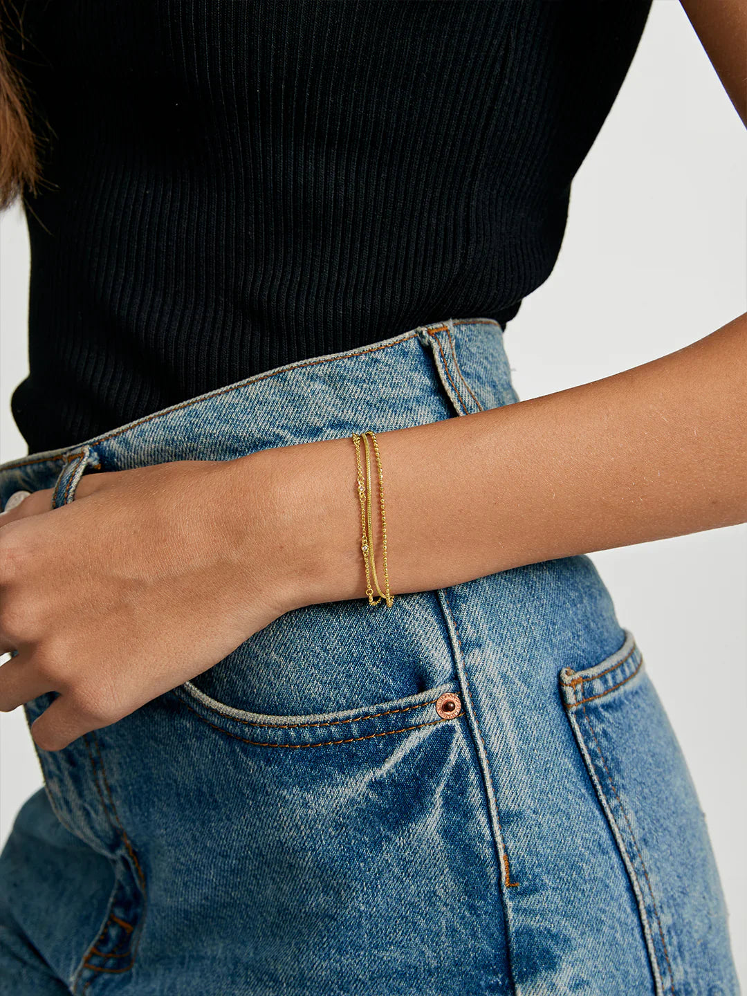 Kristallperlen Schichtenarmband