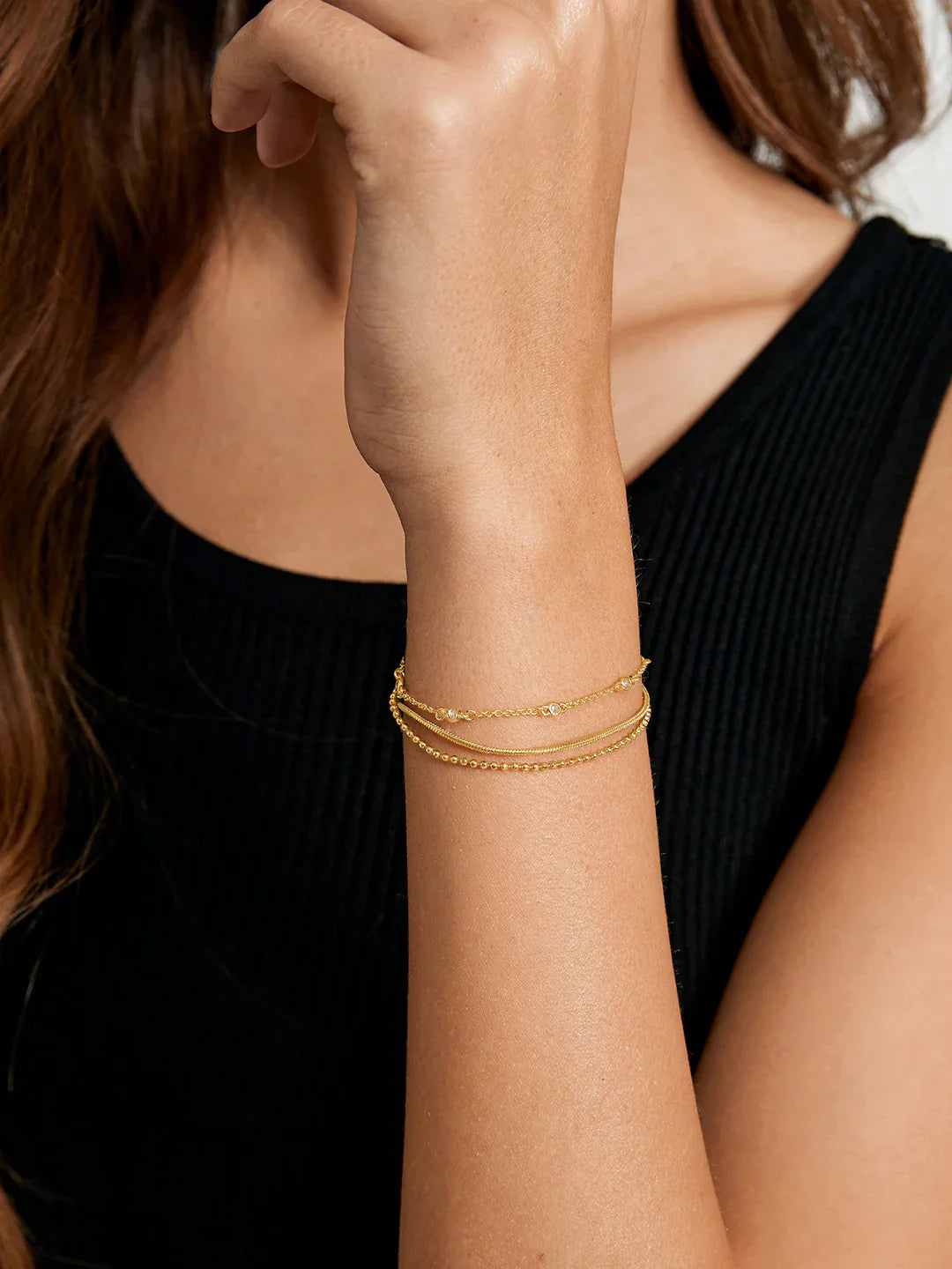 Kristallperlen Schichtenarmband