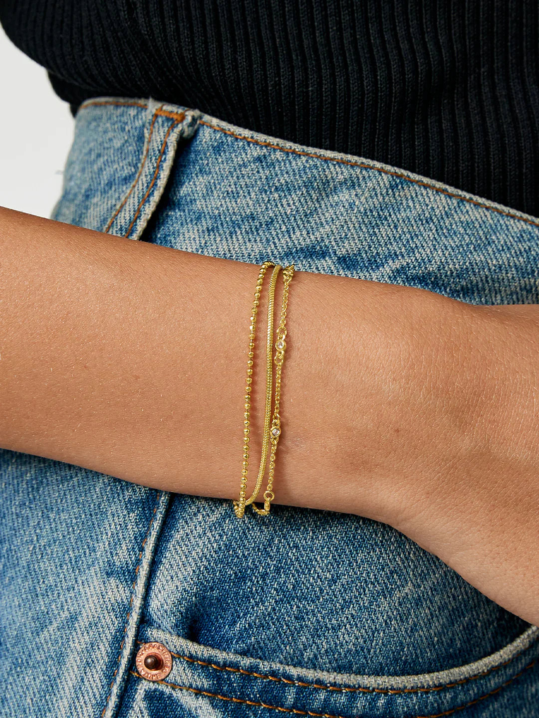 Kristallperlen Schichtenarmband