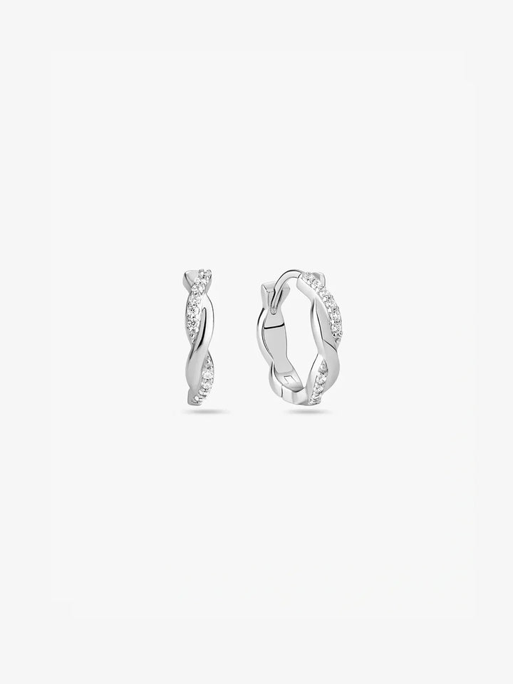 Verdrehte Pavé-Ohrringe