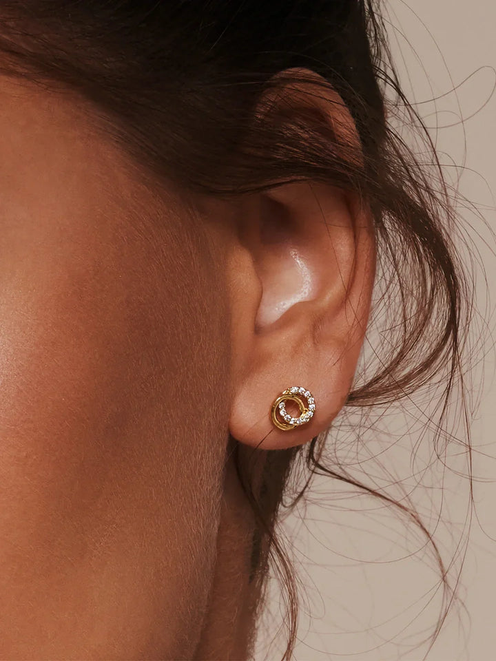 Pave Doppelte Kreis Ohrstecker