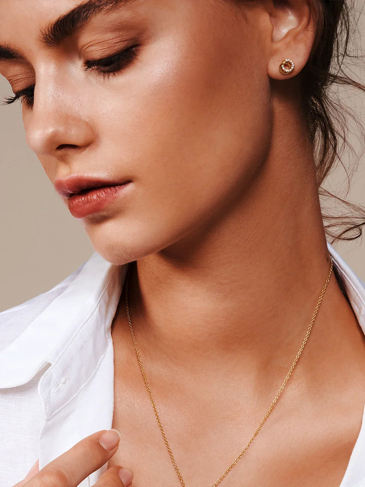 Pave Doppelte Kreis Ohrstecker