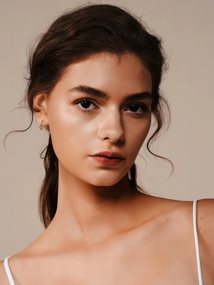 Silberne Doppelohrringe