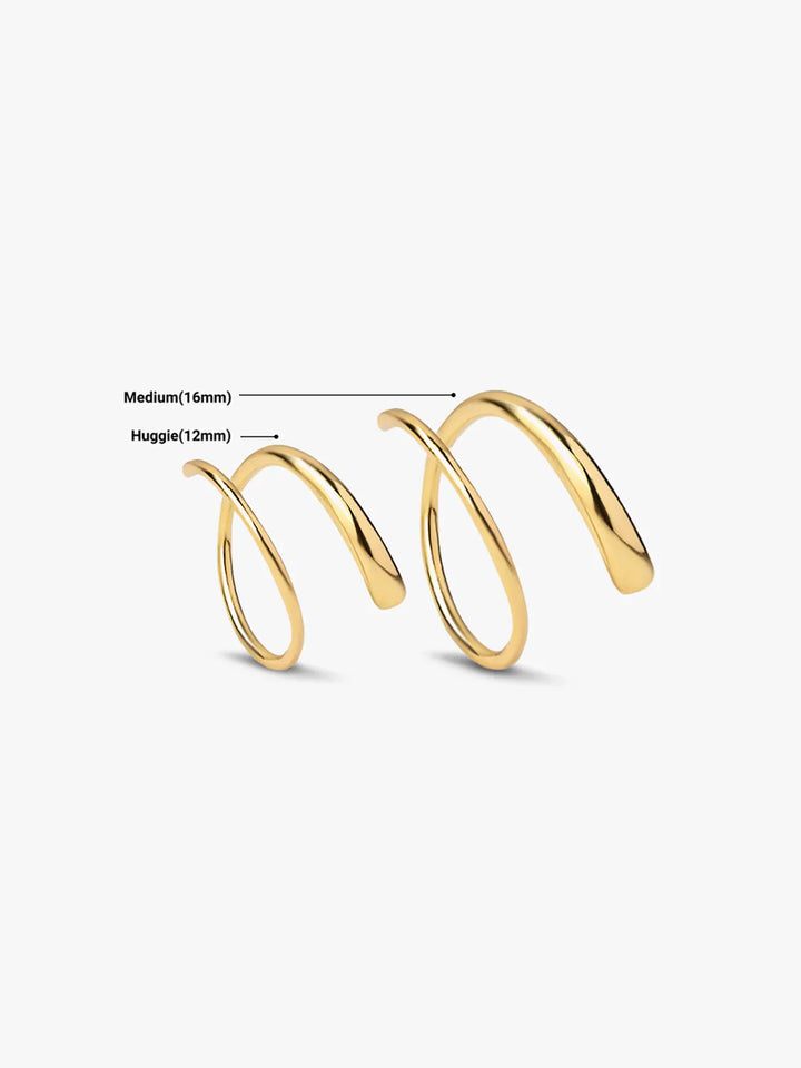 Goldene Doppel-Ohrringe