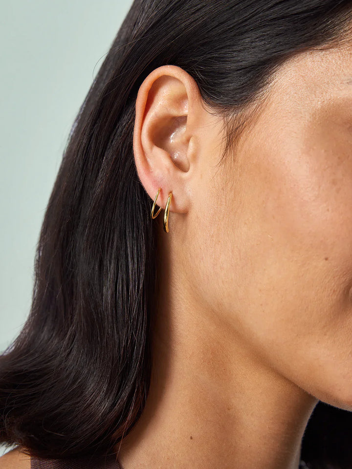 Goldene Doppel-Ohrringe