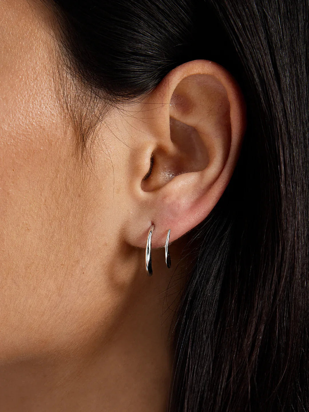 Goldene Doppel-Ohrringe