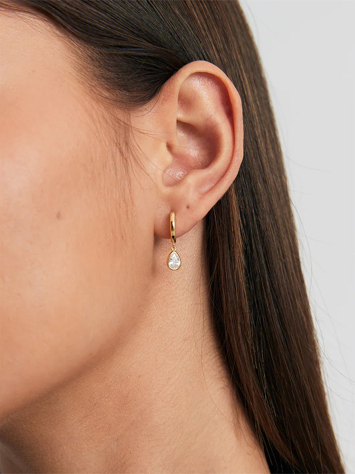 Solitaire Tropfen-Saphir Ohrringe