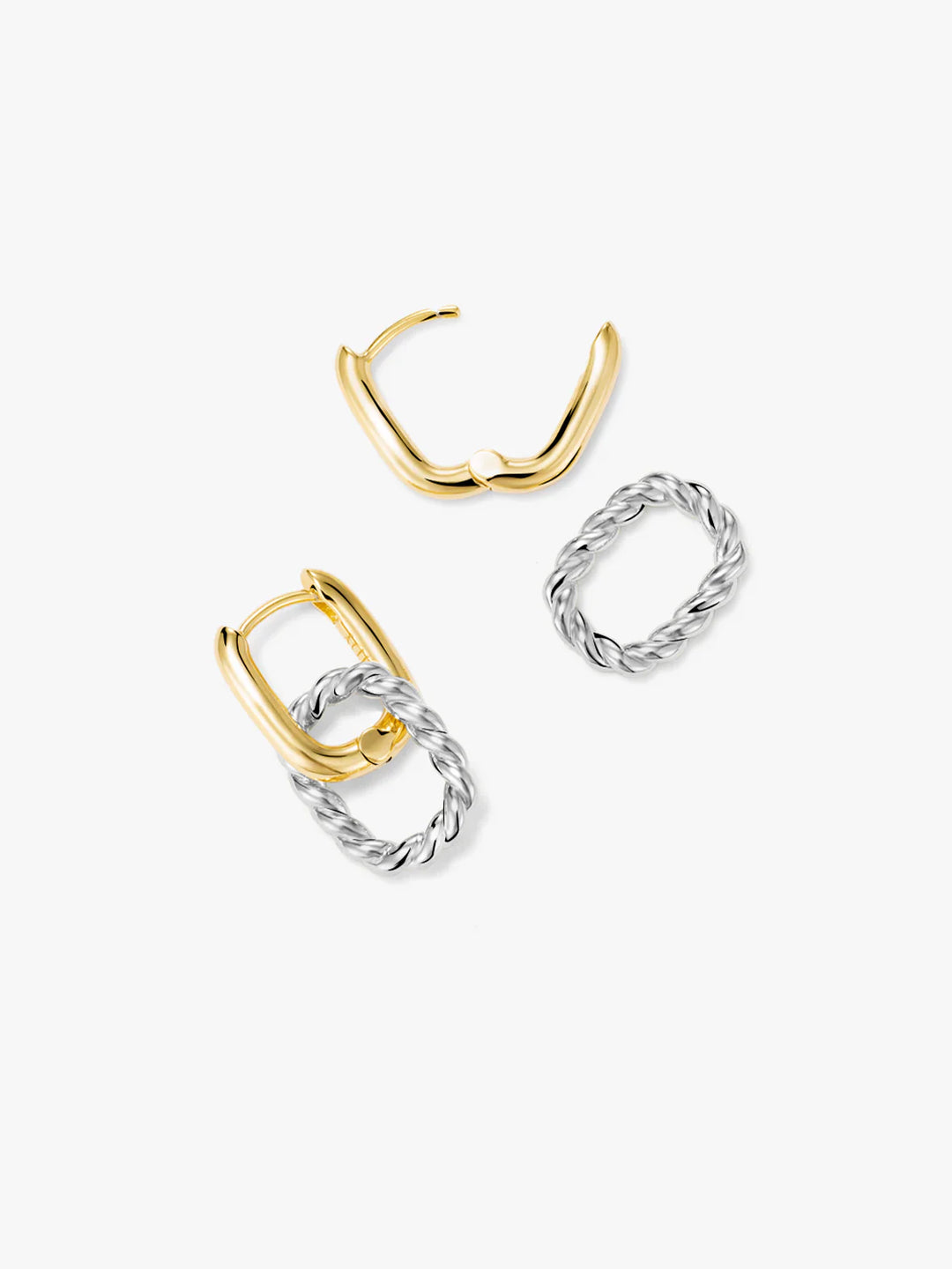 Gemischte ovale Interlock-Ohrringe