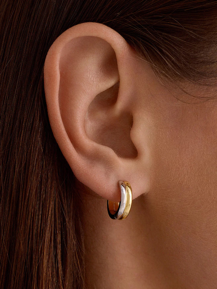 Gemischte Minimalistische Doppelte Creolen