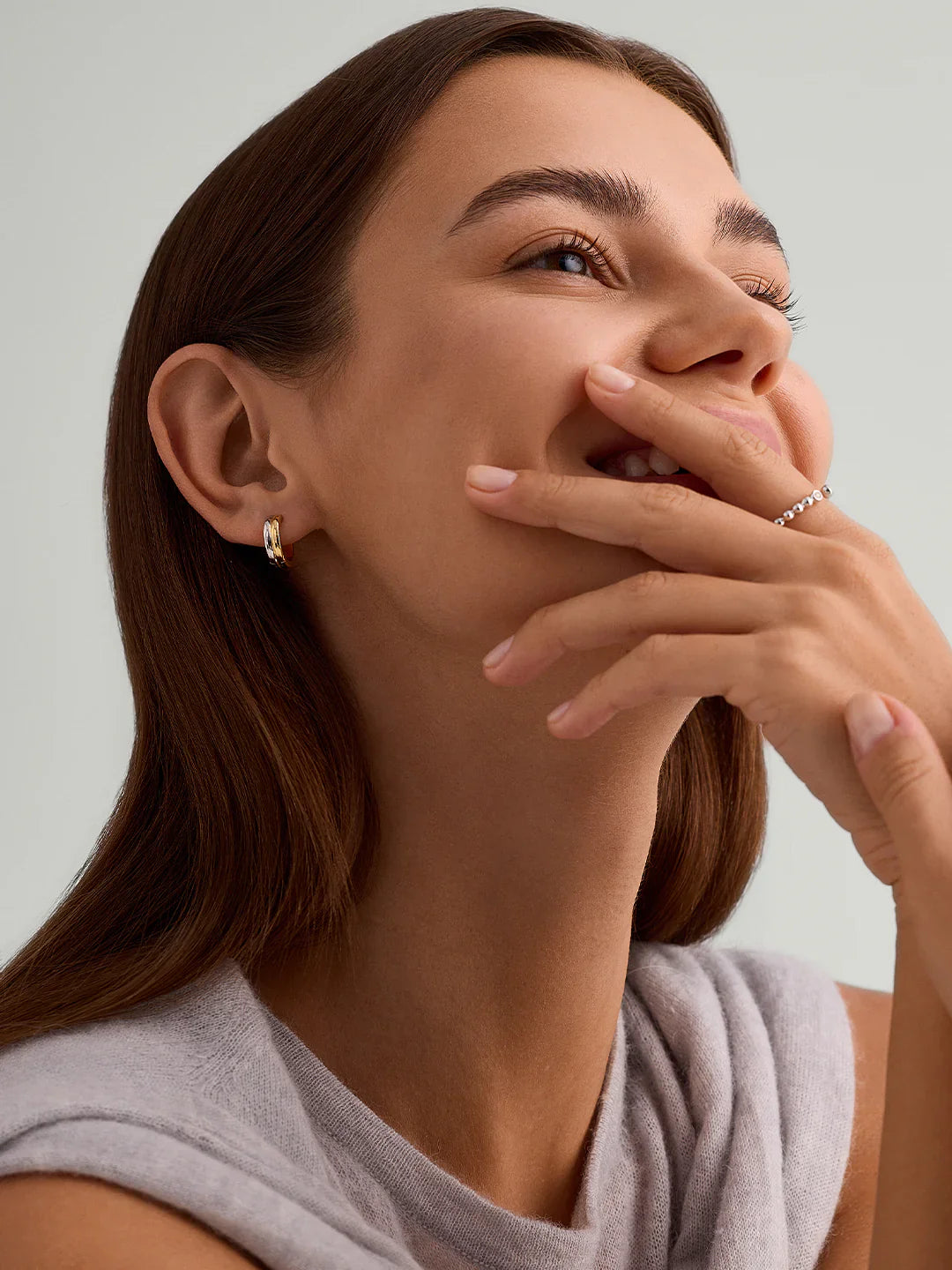 Gemischte Minimalistische Doppelte Creolen