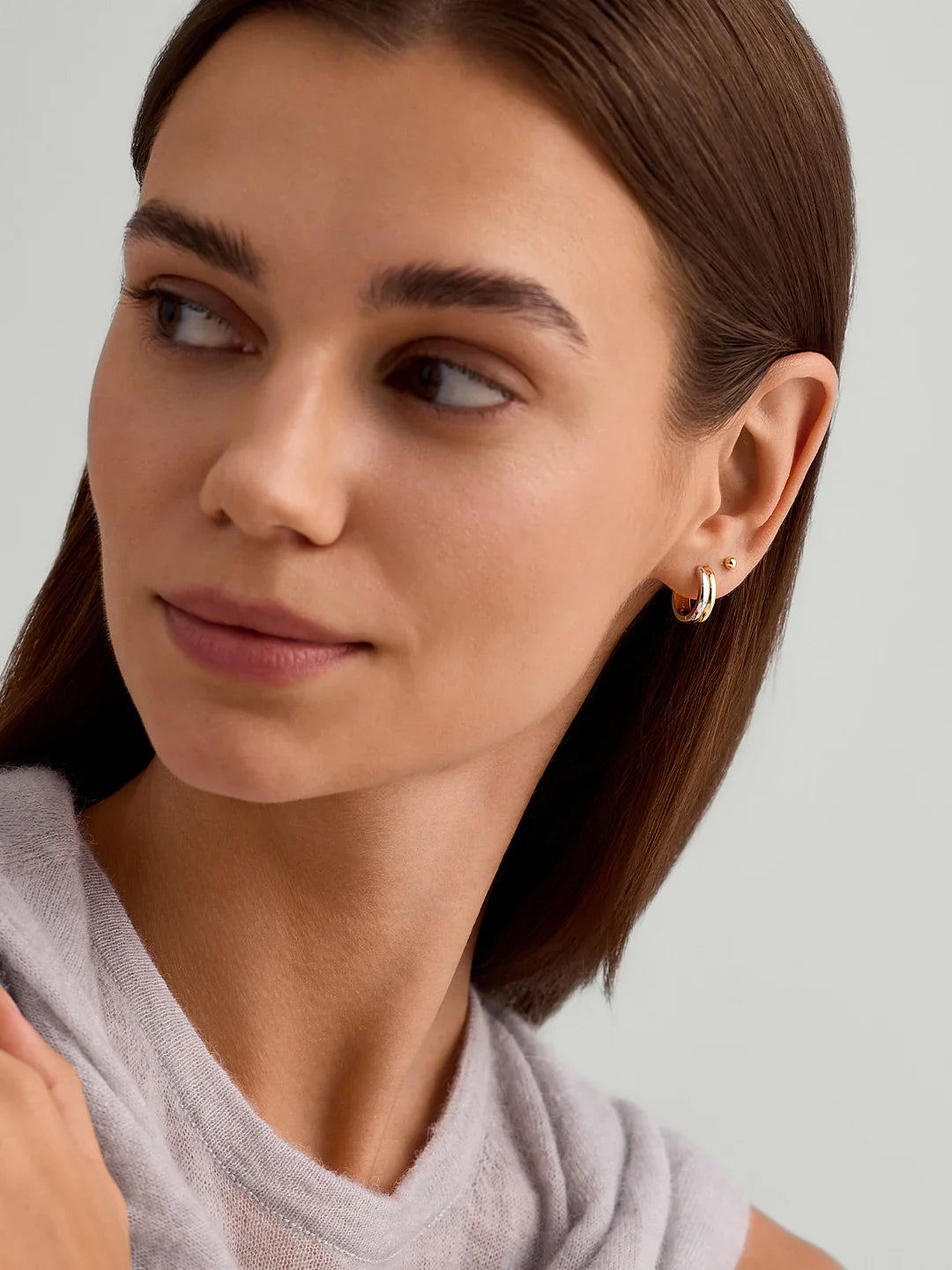 Gemischte Minimalistische Doppelte Creolen