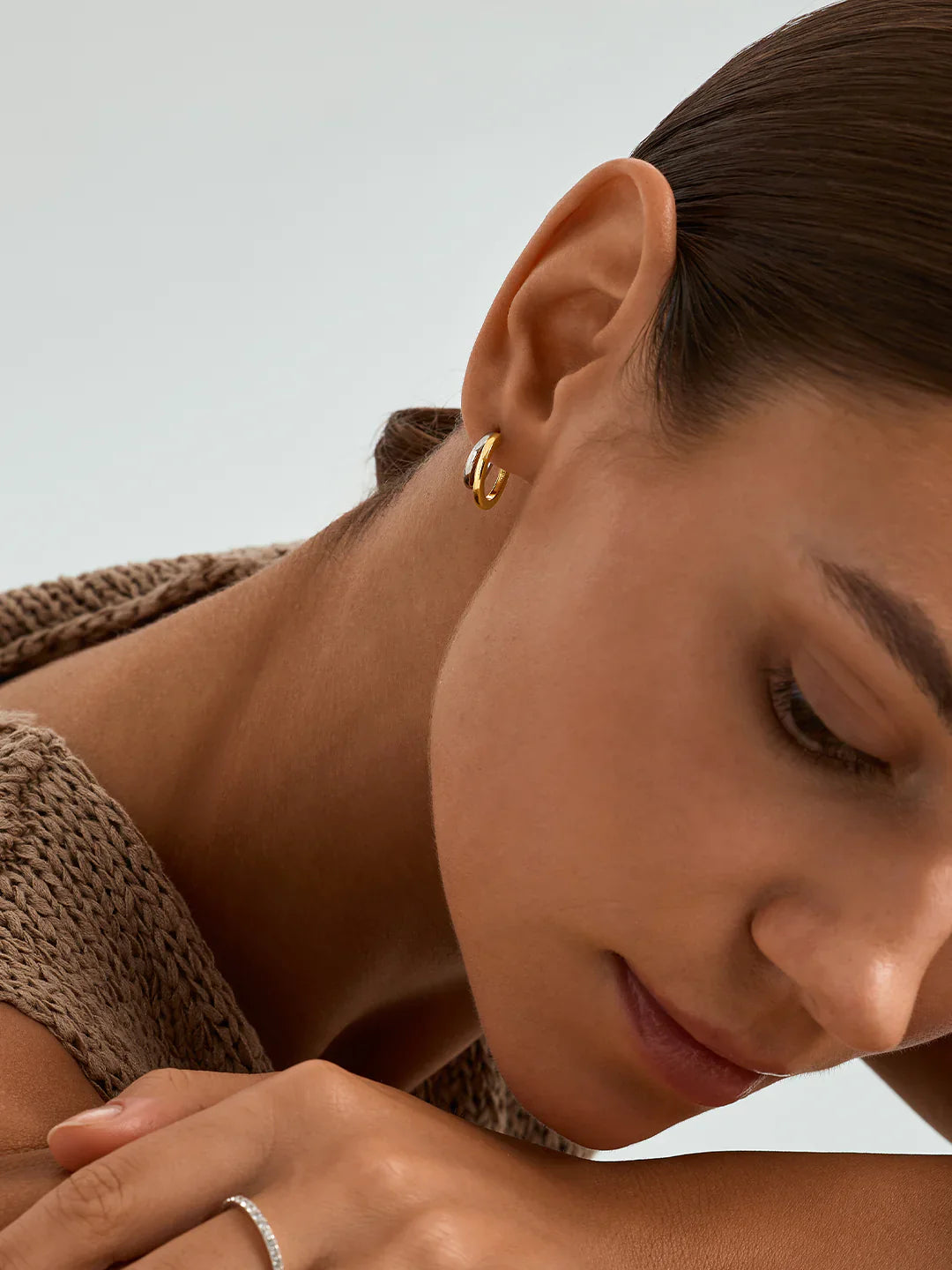 Gemischte Doppelröhren-Ohrringe