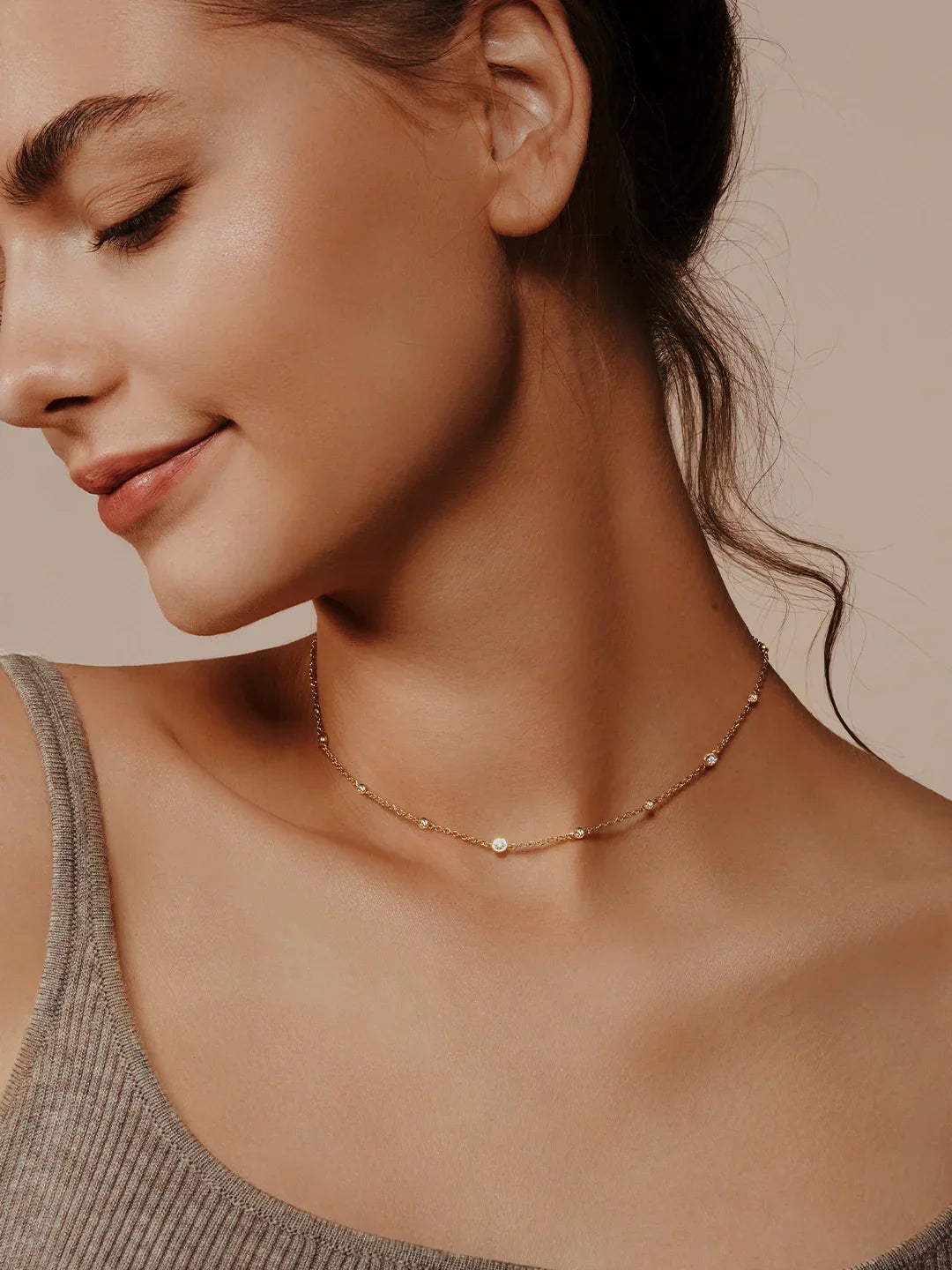 Polaris Moissanit Station Halskette