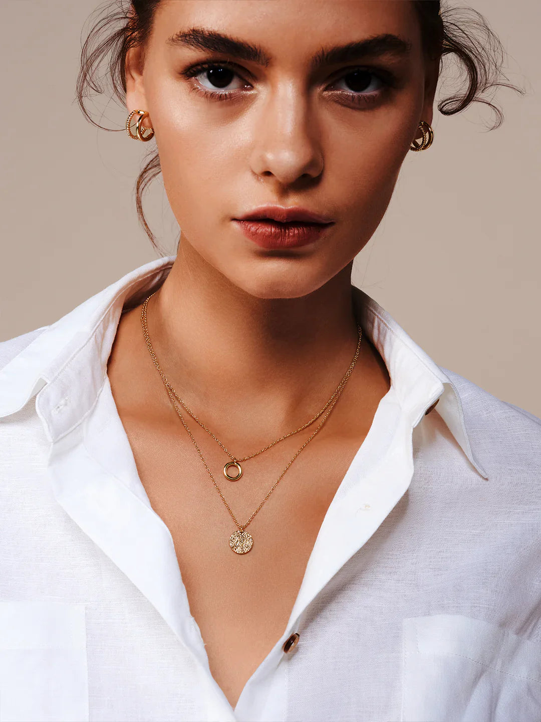 Texturierte Disko-Layer-Halsketten