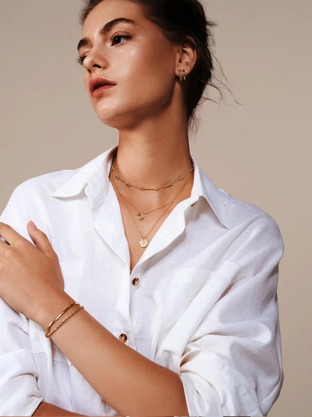 Texturierte Disko-Layer-Halsketten