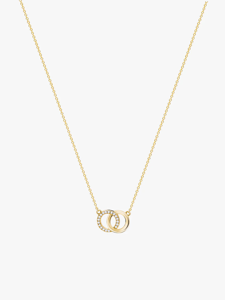 Doppelte Kreis-Halskette mit Pavé