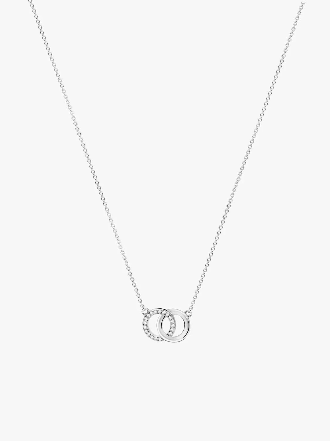 Doppelte Kreis-Halskette mit Pavé