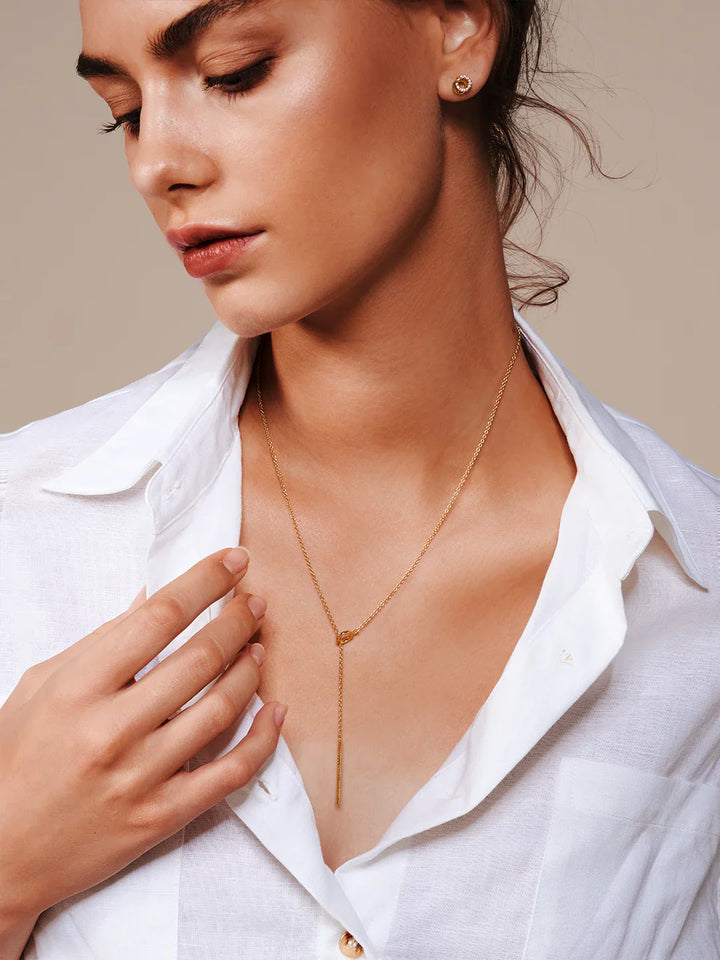 Chandelier Pave Lariat Halskette