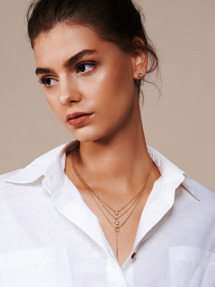 Chandelier Pave Lariat Halskette