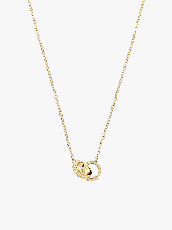 Pave Interlocking Double Circle Necklace