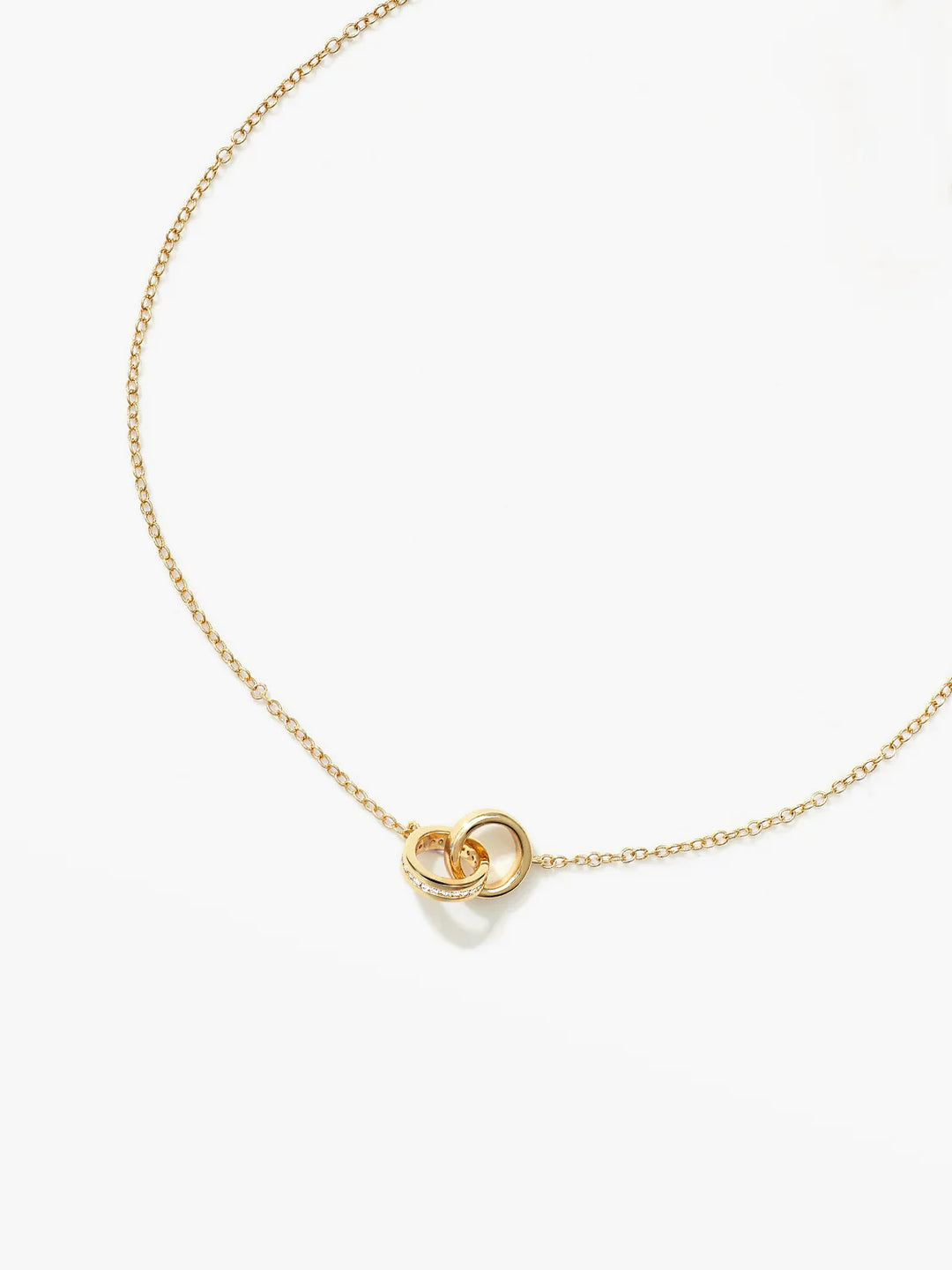 Pave Interlocking Double Circle Necklace