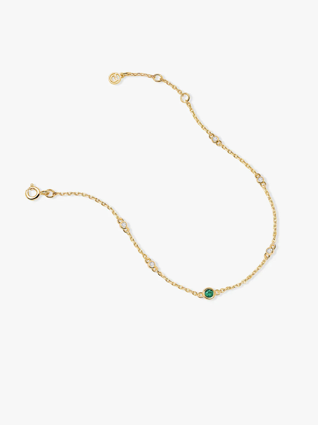 Smaragd- und Saphir-Station-Armband