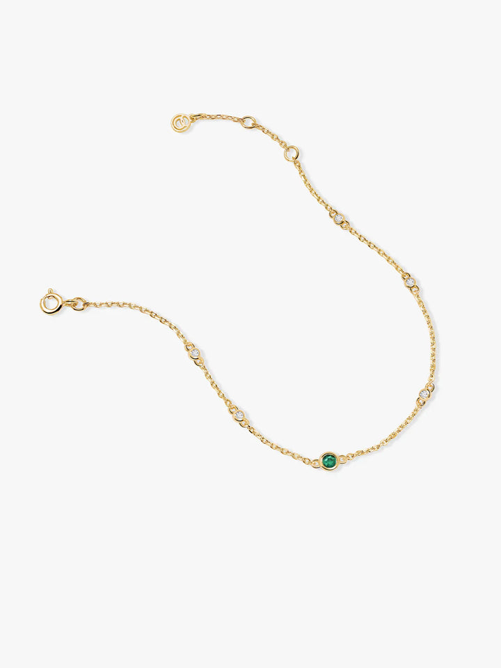 Smaragd- und Saphir-Station-Armband