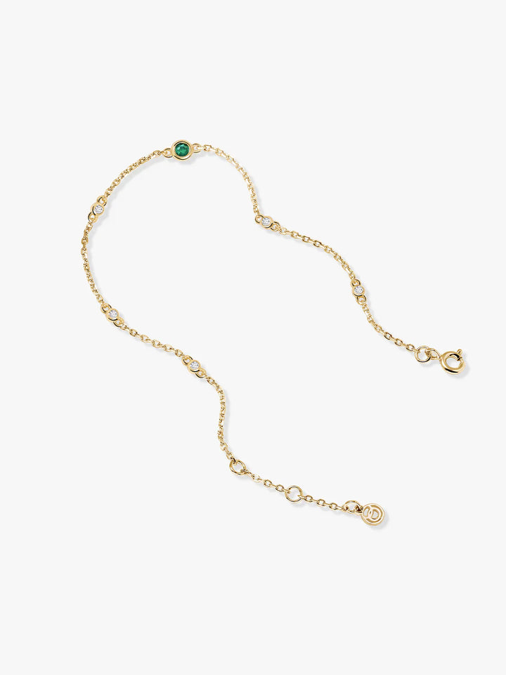 Smaragd- und Saphir-Station-Armband