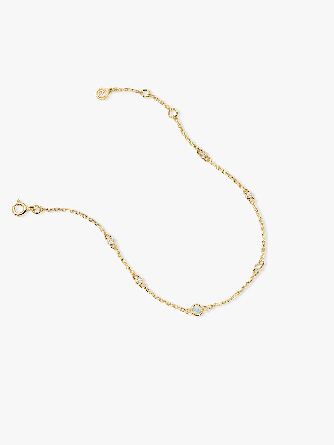 Opal- und Saphir-Stationen-Armband