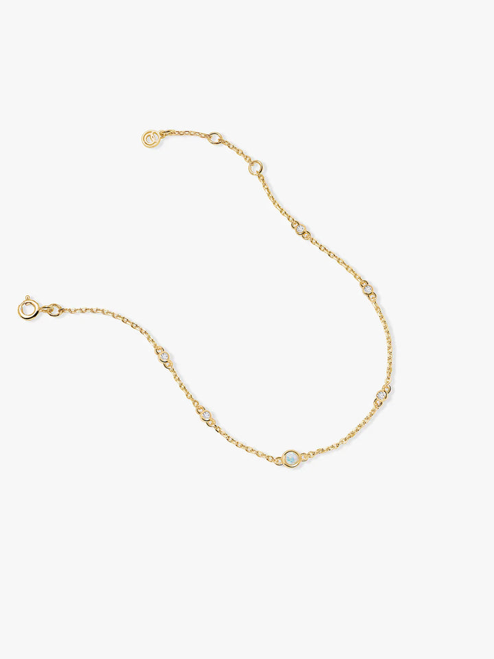 Opal- und Saphir-Stationen-Armband