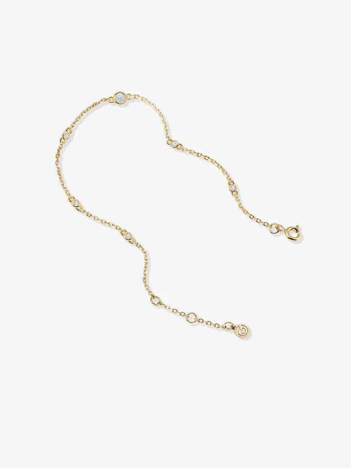 Opal- und Saphir-Stationen-Armband